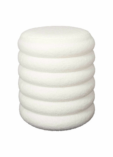 Pouf bouclette avec coffre de rangement Blanc