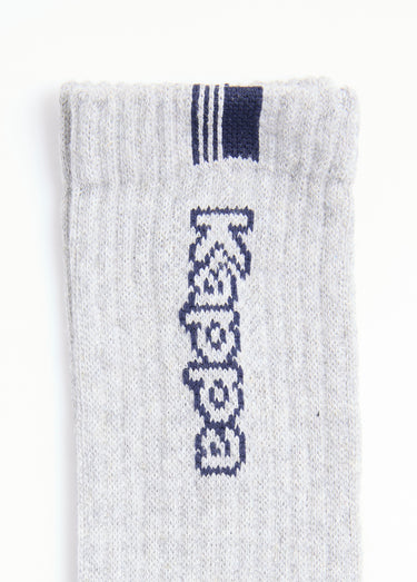 Chaussettes de sport côtelées assorties Marine/Blanc/Gris
