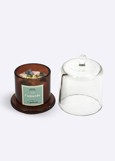 Bougie parfumée avec pierres + cloche Vert
