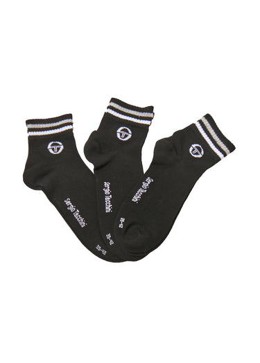 Chaussettes de sport basses à côtes Noir Lot 3