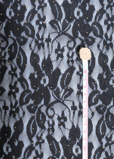 Coupon tissu habillement, dentelle doré Noir/Or