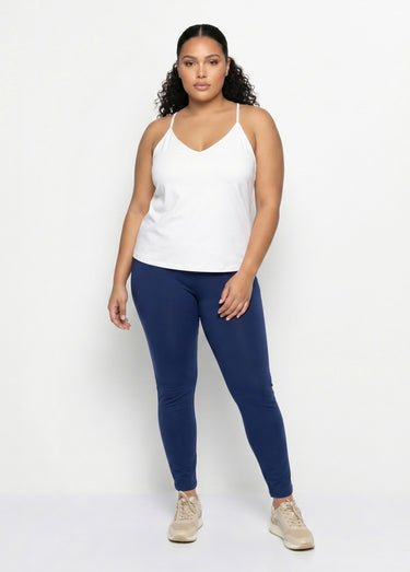 Legging imprimé taille élastiquée Uni Marine