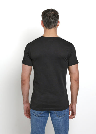 T-shirts col V manches courtes, essentiel Noir