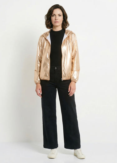 Parka brillante à capuche tendance Dore
