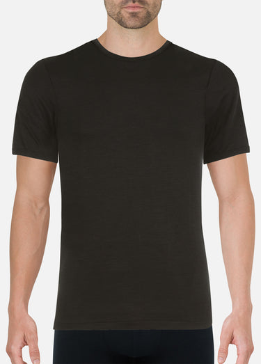 T-shirt thermique chaud avec laine Noir