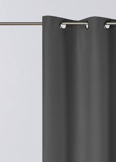 Rideau thermique occultant tissage jacquard finition oeillets Gris Anthracite