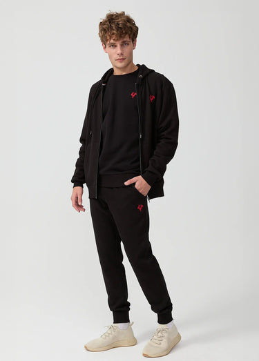 Sweat molletonné zippé à capuche Noir