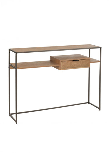 Console-bureau en bois clair et métal Naturel