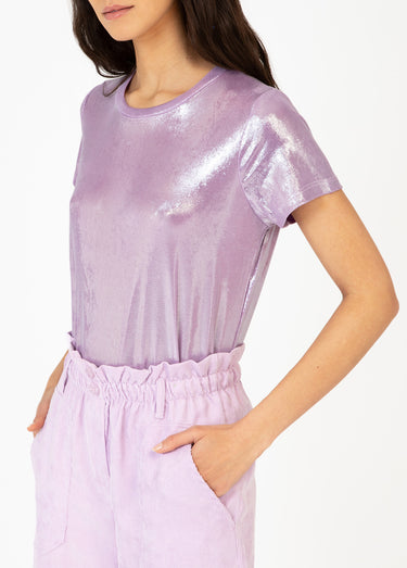 T-shirt irisé manches courtes col rond Parme