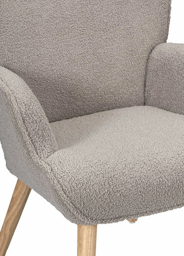 Fauteuil large maille bouclette clair Taupe