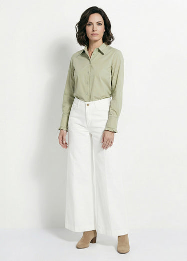 Jean large taille haute, spécial GRANDE Blanc