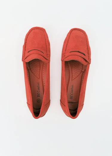 Mocassins essentiels, simili cuir suédé Rouge