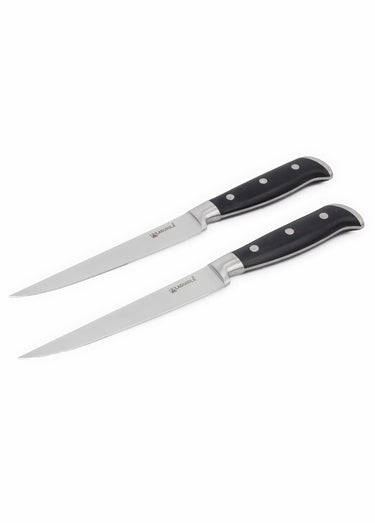 2 couteaux à steak acier 25cm Classique Noir