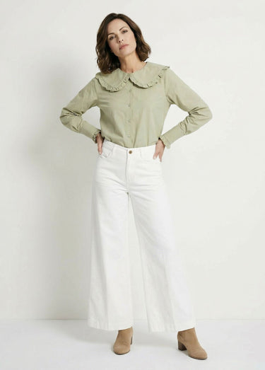 Jean large taille haute, spécial GRANDE Blanc