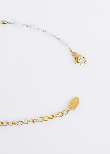 Bracelet perles tubes, acier inoxydable