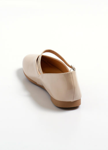Ballerines vernies plates façon babies Beige
