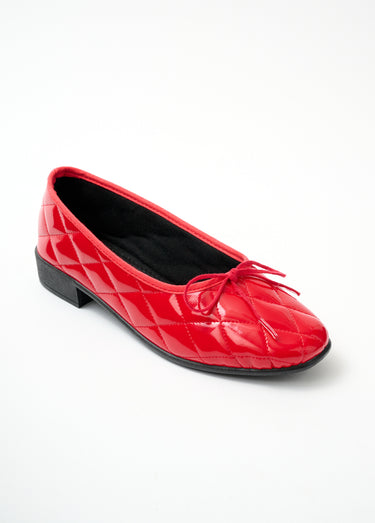 Ballerines vegan largeur standard Vernis Rouge