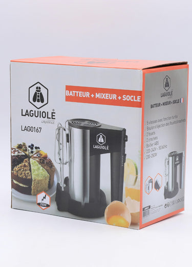 Batteur 5 vitesses, en inox + fouets Noir/Gris