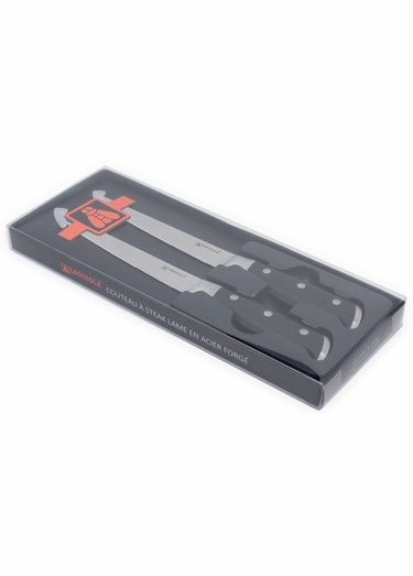 2 couteaux à steak acier 25cm Classique Noir