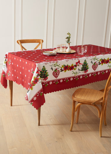 Nappe grande longueur, motif Noël Imprime