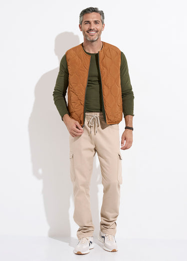 Veste sans manches casual réversible Kaki/Camel