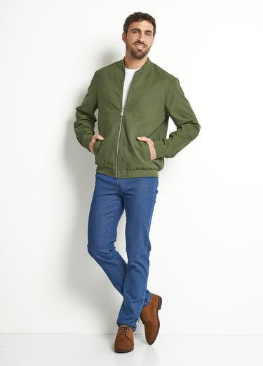 Blouson zippé type teddy Kaki