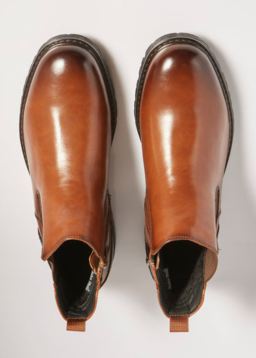 Boots Chelsea avec empiècement talon Marron