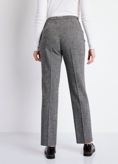 Pantalon droit chevrons ou chiné entrejambe 70 cm Chine Gris