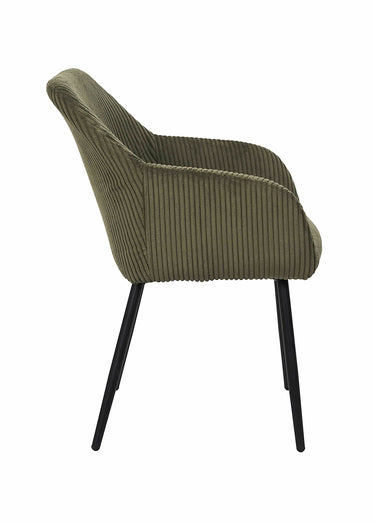 Fauteuils compact en velours cotelé, 1V Vert/Noir