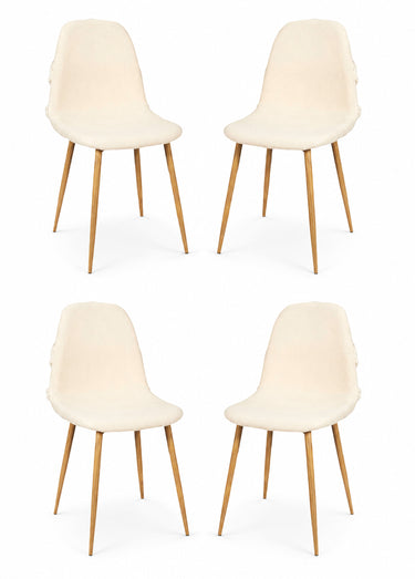 Chaises bouclette avec dossier losanges Beige/Marron