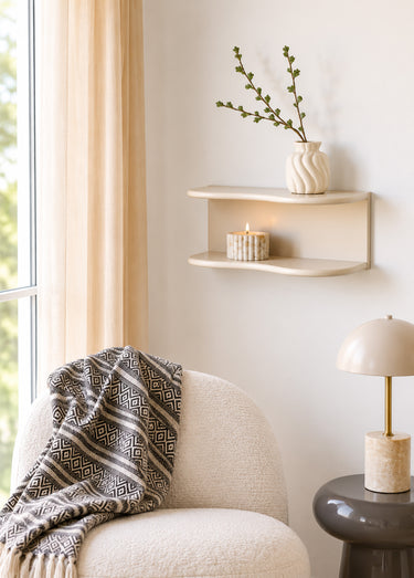 Etagère murale 2 tablettes BOTTA Beige