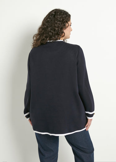 Gilet long bord à bord Marine
