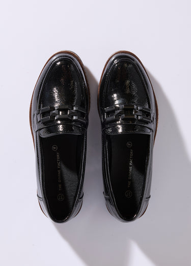 Mocassins semelle compensée style rock Noir
