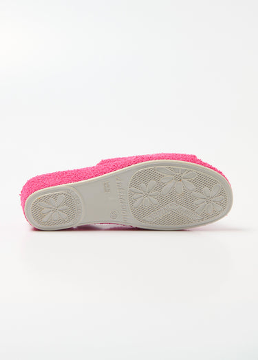 Chaussons mules toile largeur confort Fuchsia