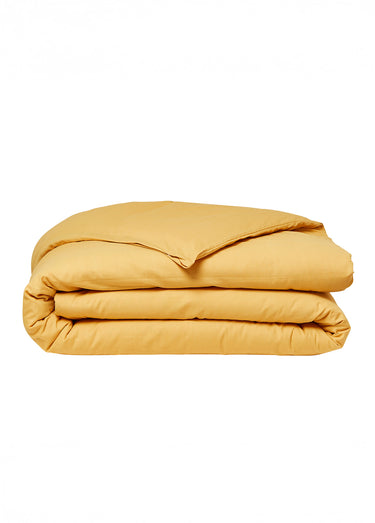 Housse de couette coton uni Ocre