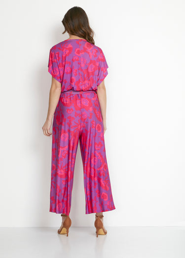 Combinaison jupe-culotte maille extensible Rose/Violet