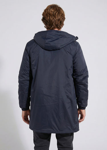 Parka longue chaude fourrée déperlante Marine/Ecru