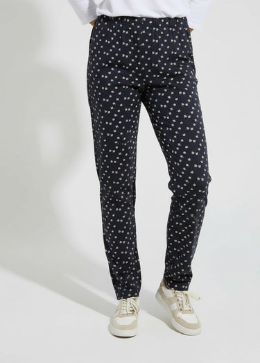 Legging coton stretch taille élastiquée Imprime Marine