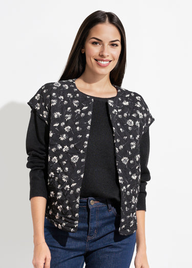 Gilet sans manches matelassé surpiqûres Noir