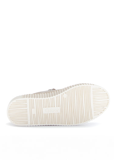 Baskets cuir avec lacets et zip, métallisé Poudré