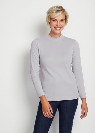 Sous-pull long souple maille douce Uni argent