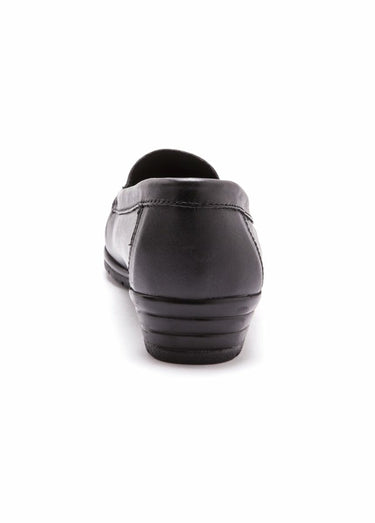 Mocassins cuir souple, grande largeur Noir