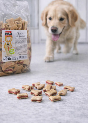 Biscuits végétariens os fourrés, chien