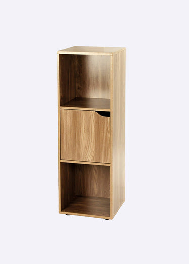MODU Meuble colonne 3 cases + 1 porte Marron