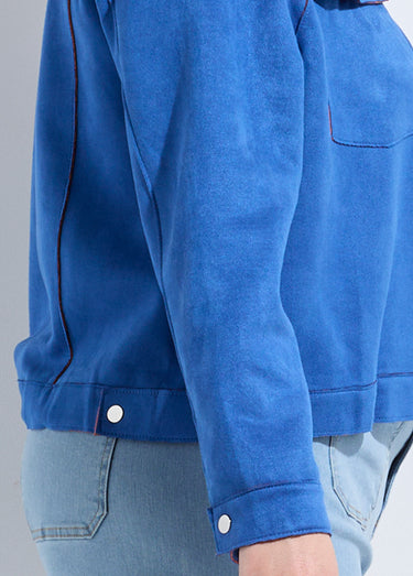Veste en suédine détails contrastants Bleu Vif