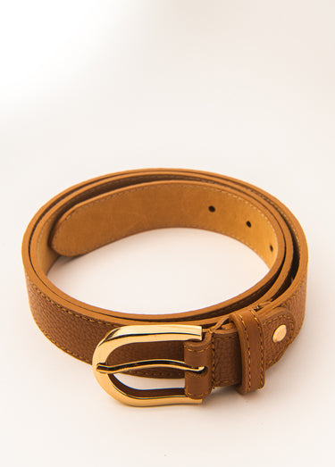 Ceinture en cuir avec boucle Camel