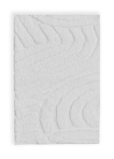 Tapis de bain épais jacquard texturé Blanc