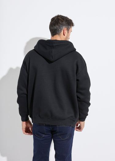 Sweat shirt zippé avec poche kangourou Noir
