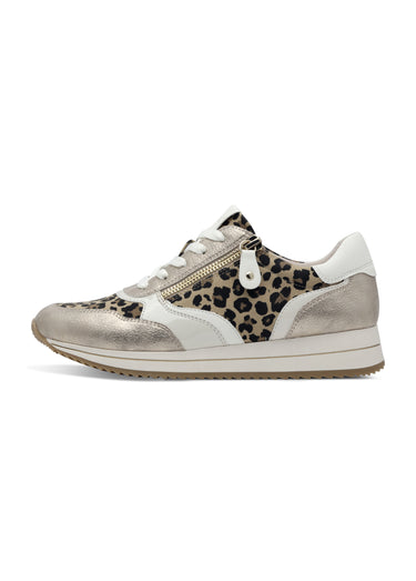 Baskets multimatières semelle compensée Leopard