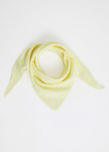 Echarpe triangle rayée, avec laine Jaune